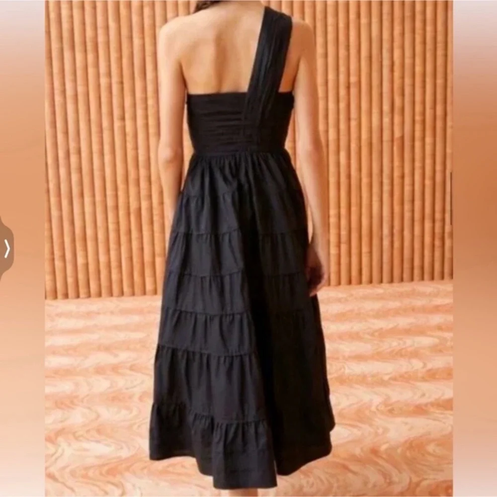 Ulla Johnson Ellie Midi Dress Gown Noir Black Sz 0 - Picture 3 of 5